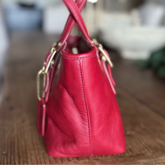 Vintage COACH Legacy Small Market Tote Red Leather 9846 EUC - Picture 16 of 17